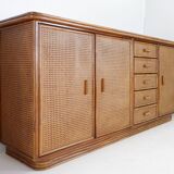Rattan and wicker sideboard - 1960s