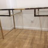 Glass and brass desk
