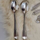 12 silver-plated metal teaspoons, Art Deco style