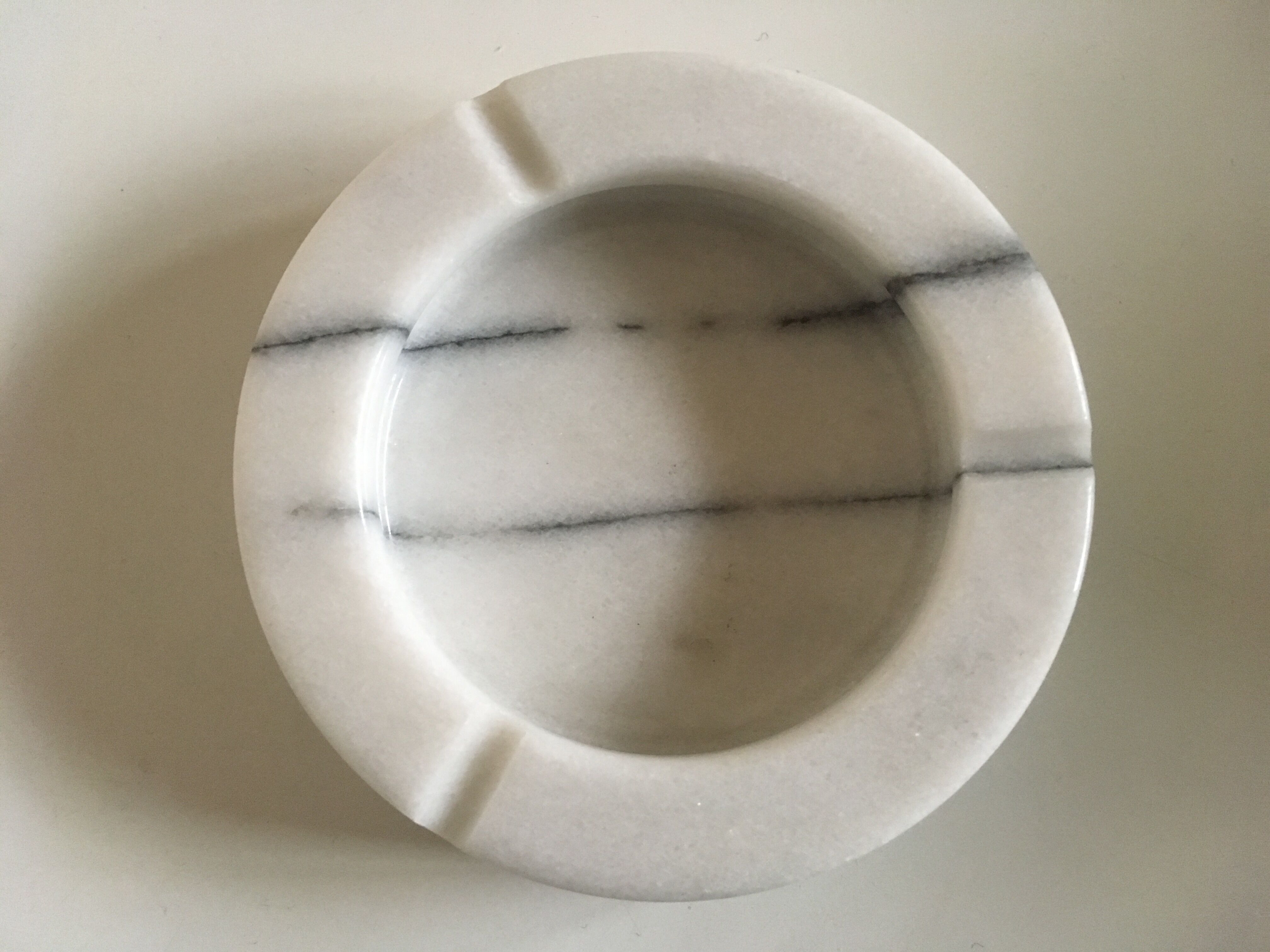 White marble ashtray