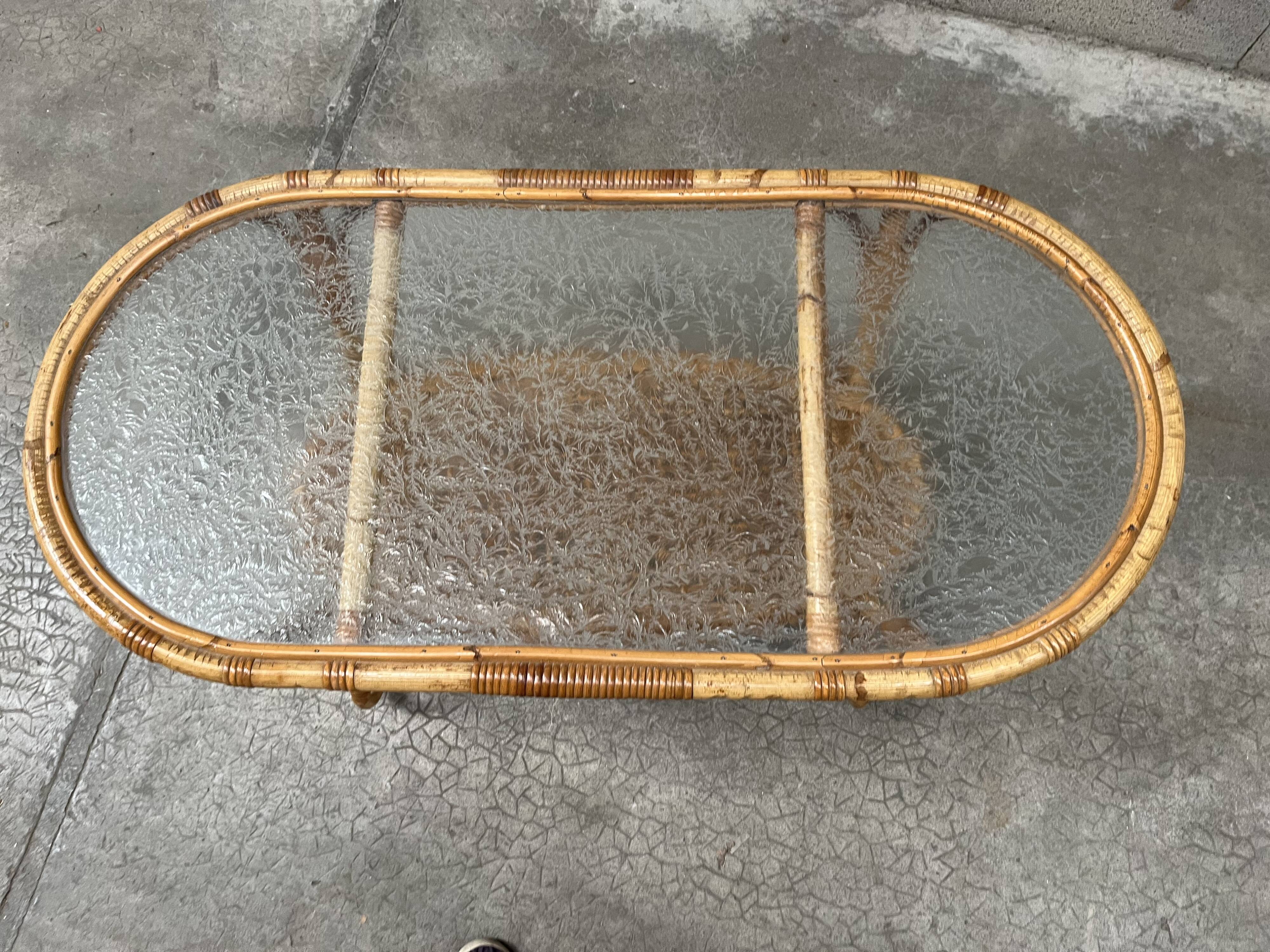 vintage coffee table from the 60s rattan