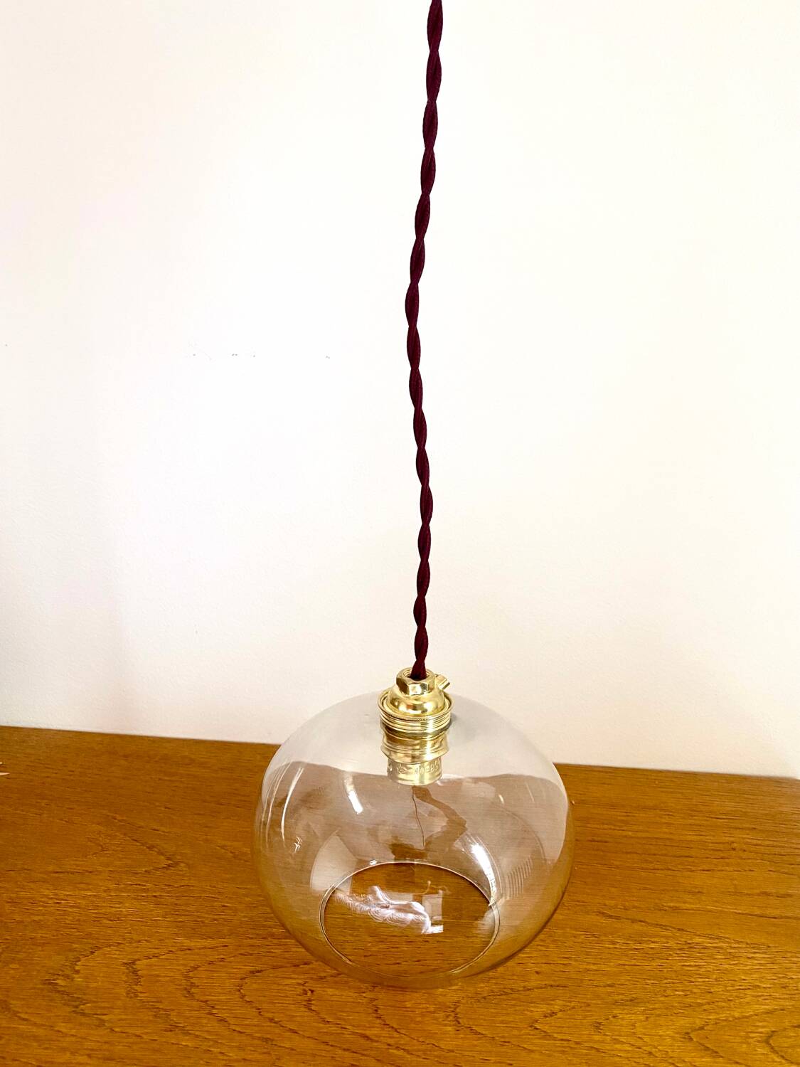 Glass globe pendant light