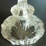 Pair of pressed, molded crystal candlesticks, signed Val Saint Lambert, art deco