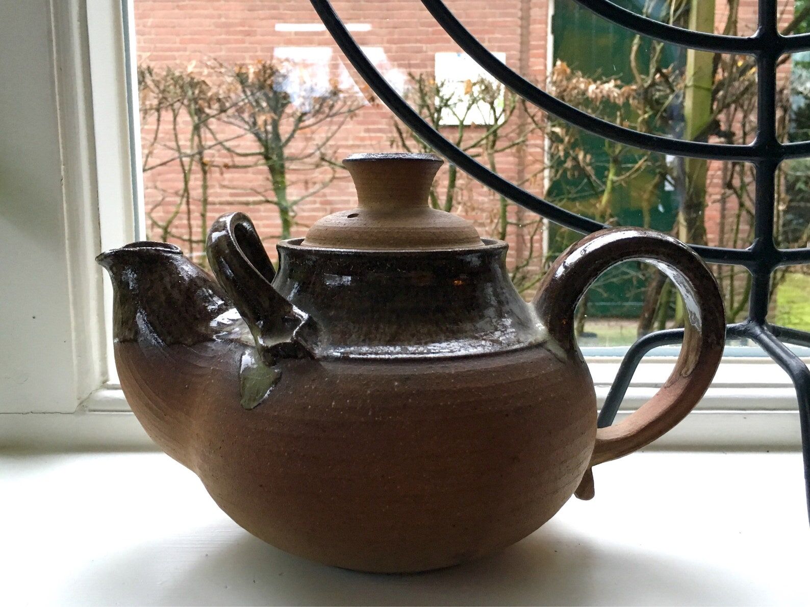 Vintage glazed sandstone teapot denmark
