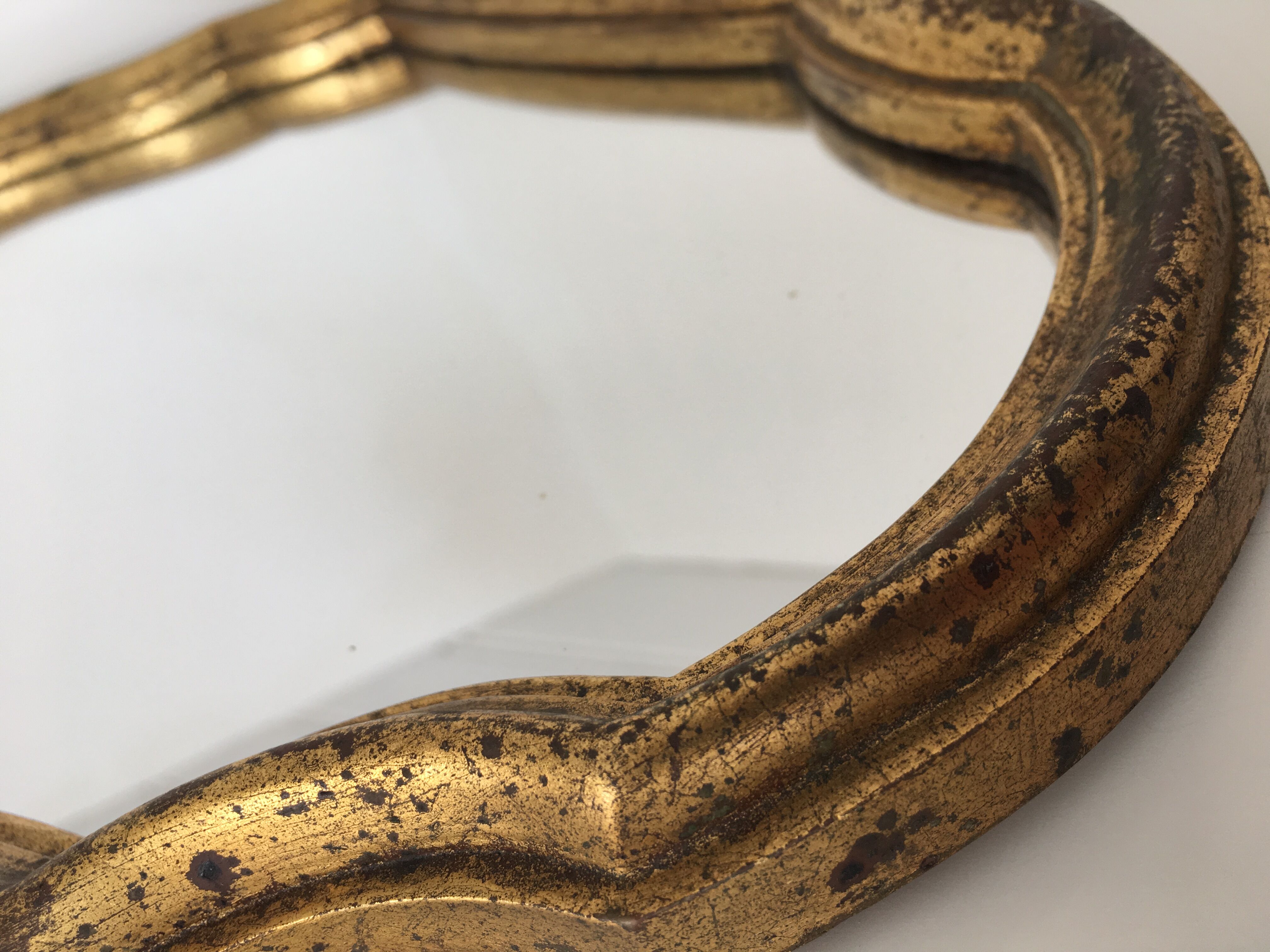 Louis XV-style gilded wood mirror - 22x33cm