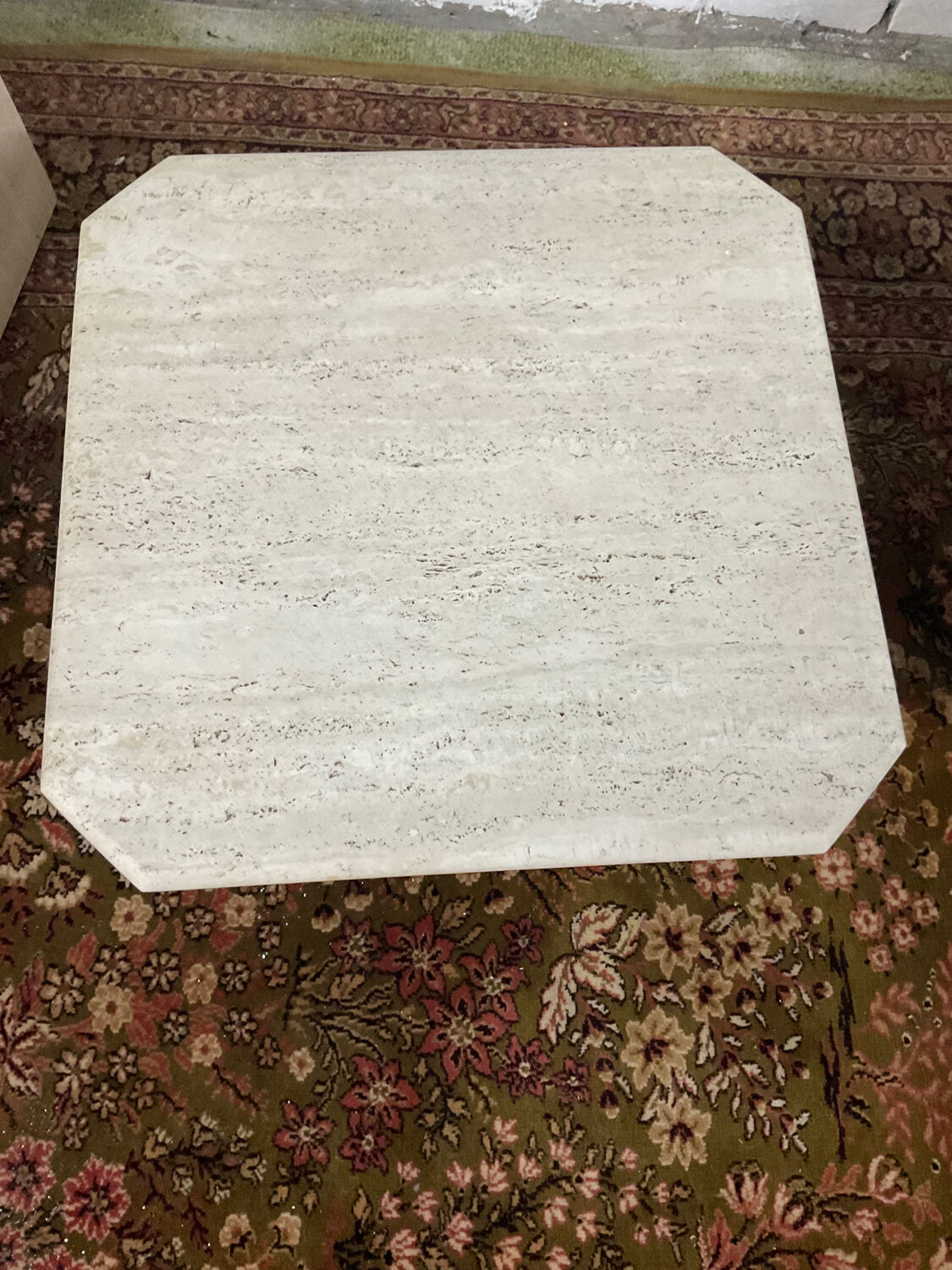 Vintage travertine coffee table in the 70s
