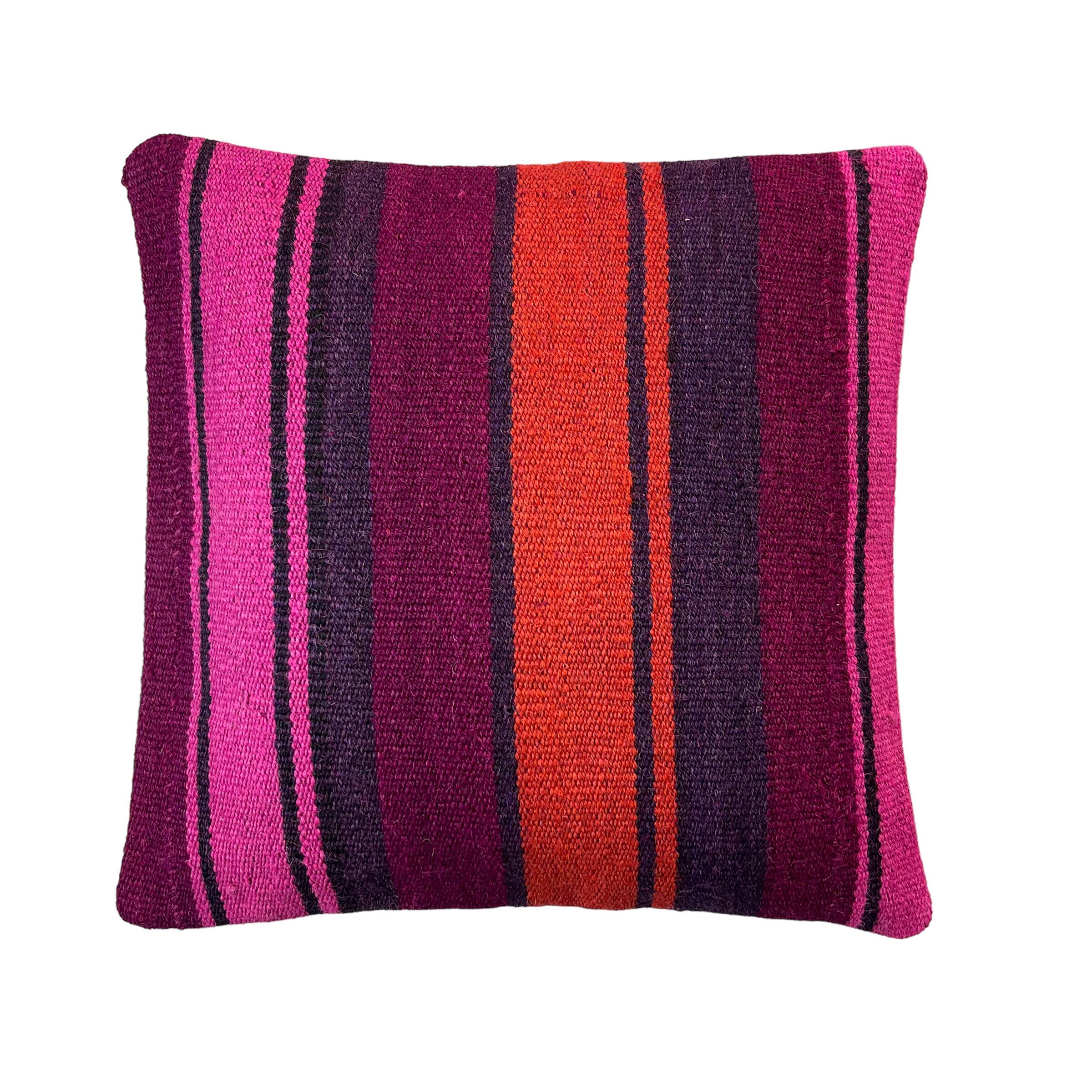 Housse de coussin en kilim turc vintage, 40 x 40 cm