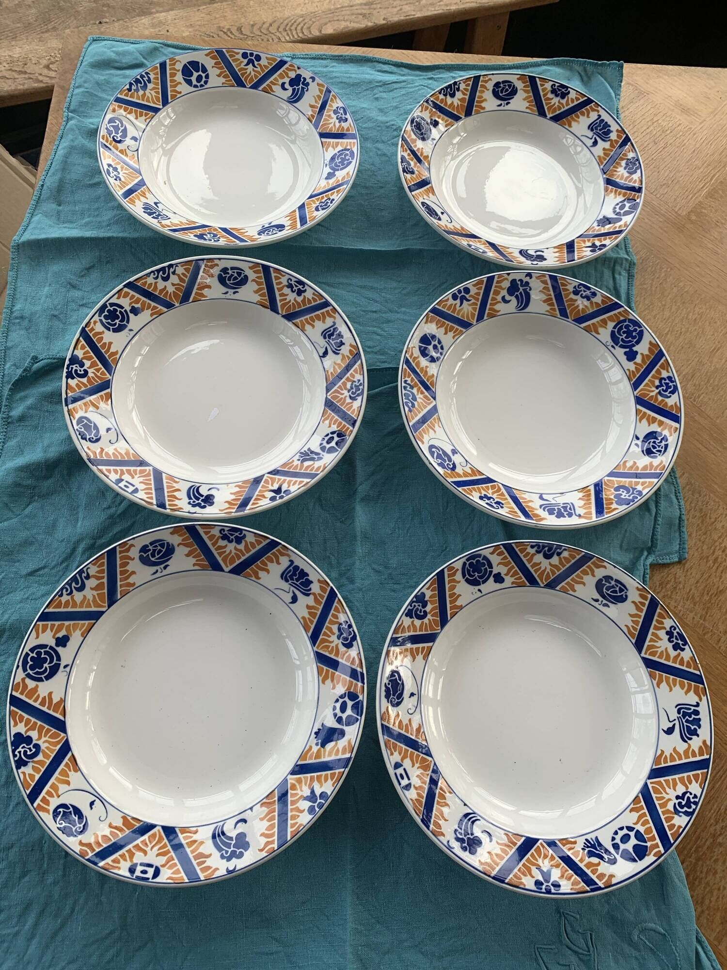 6 hollow plates art deco model Canada hamage mills wolves orchies france