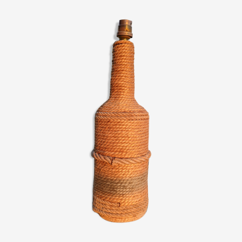 Pied de lampe vintage, corde et bouteille