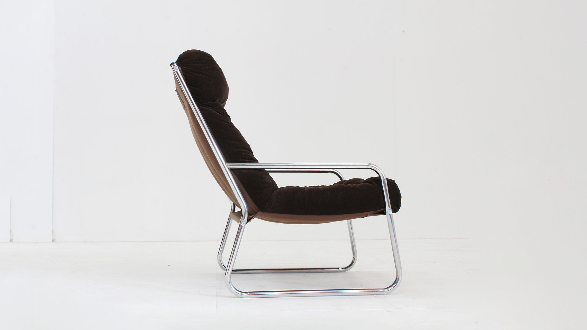 Vintage Space Age chrome armchair by Gillis Lundgren 1970s