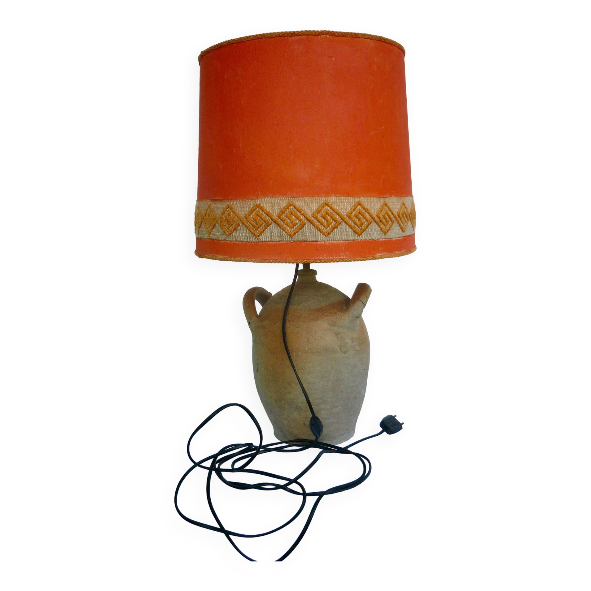 Jar mounted in vintage lamp 70's