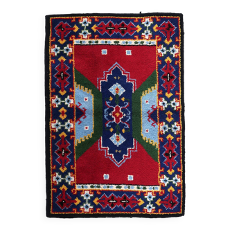 Tapis vintage français Savonnerie fait main en laine – 117 x 174 cm – 1950