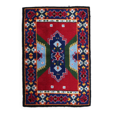 Tapis vintage français Savonnerie fait main en laine – 117 x 174 cm – 1950