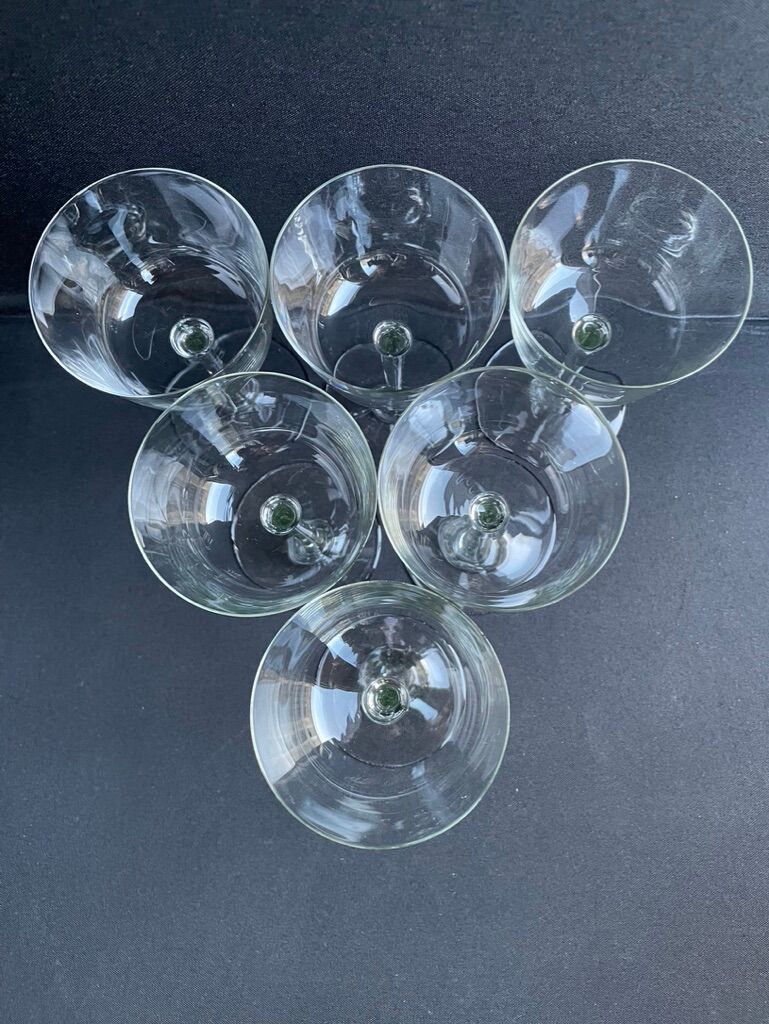 6 wine glasses light blown crystal