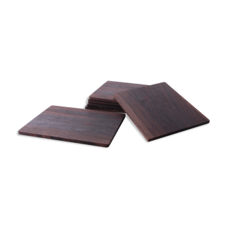 Rosewood coasters set of 6 pieces 1960s Denmark