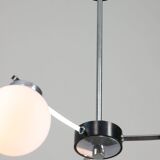 Mid-Century Italian Chrome and Opaline Chandelier