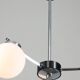 Lustre italien du milieu du siècle en chrome et opaline