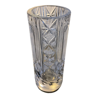 Vintage vase in chiseled crystal 60s-70s