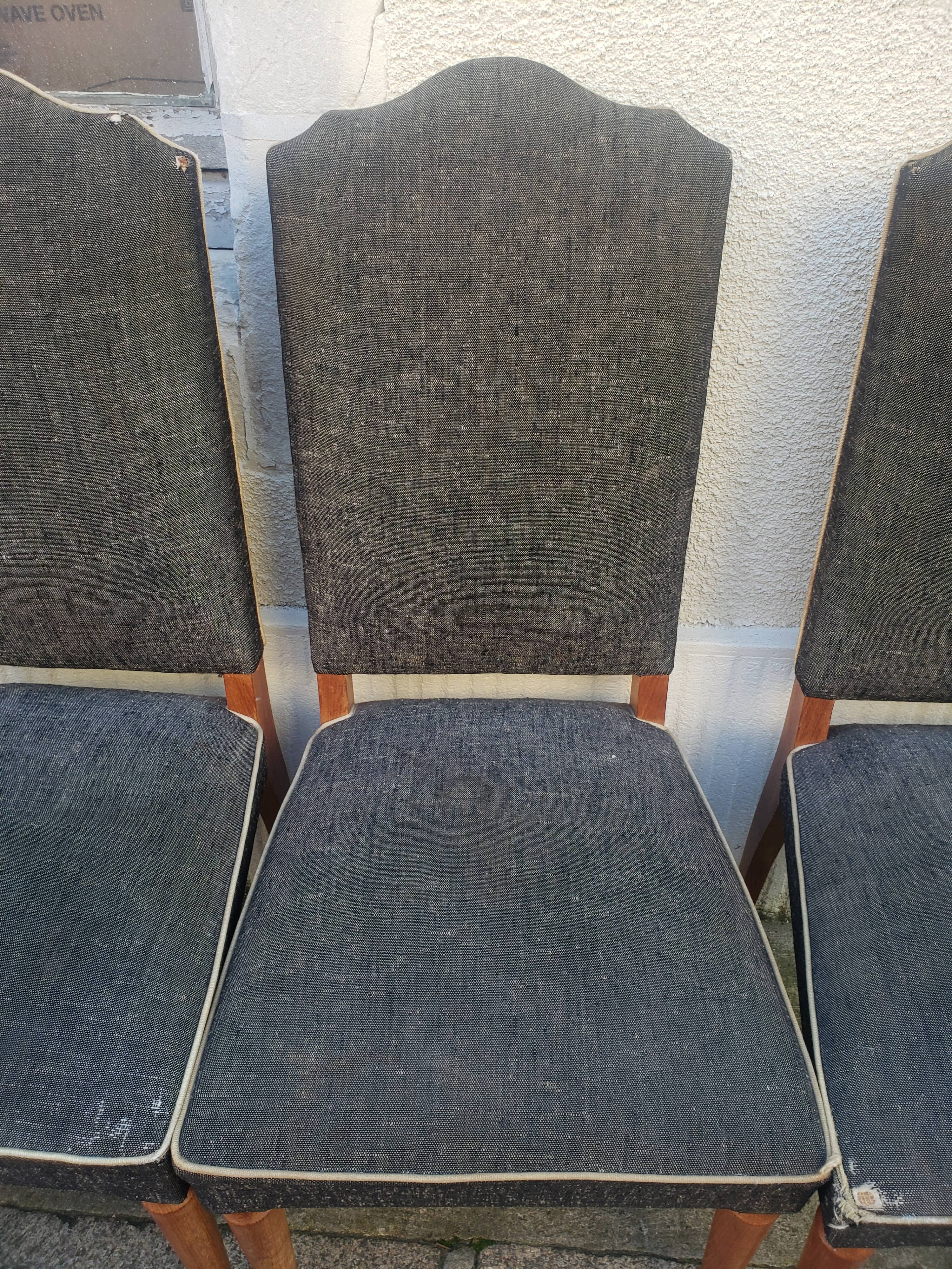 8 vintage chairs lined grey black