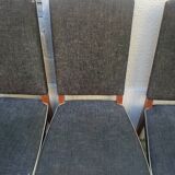 8 vintage chairs lined grey black