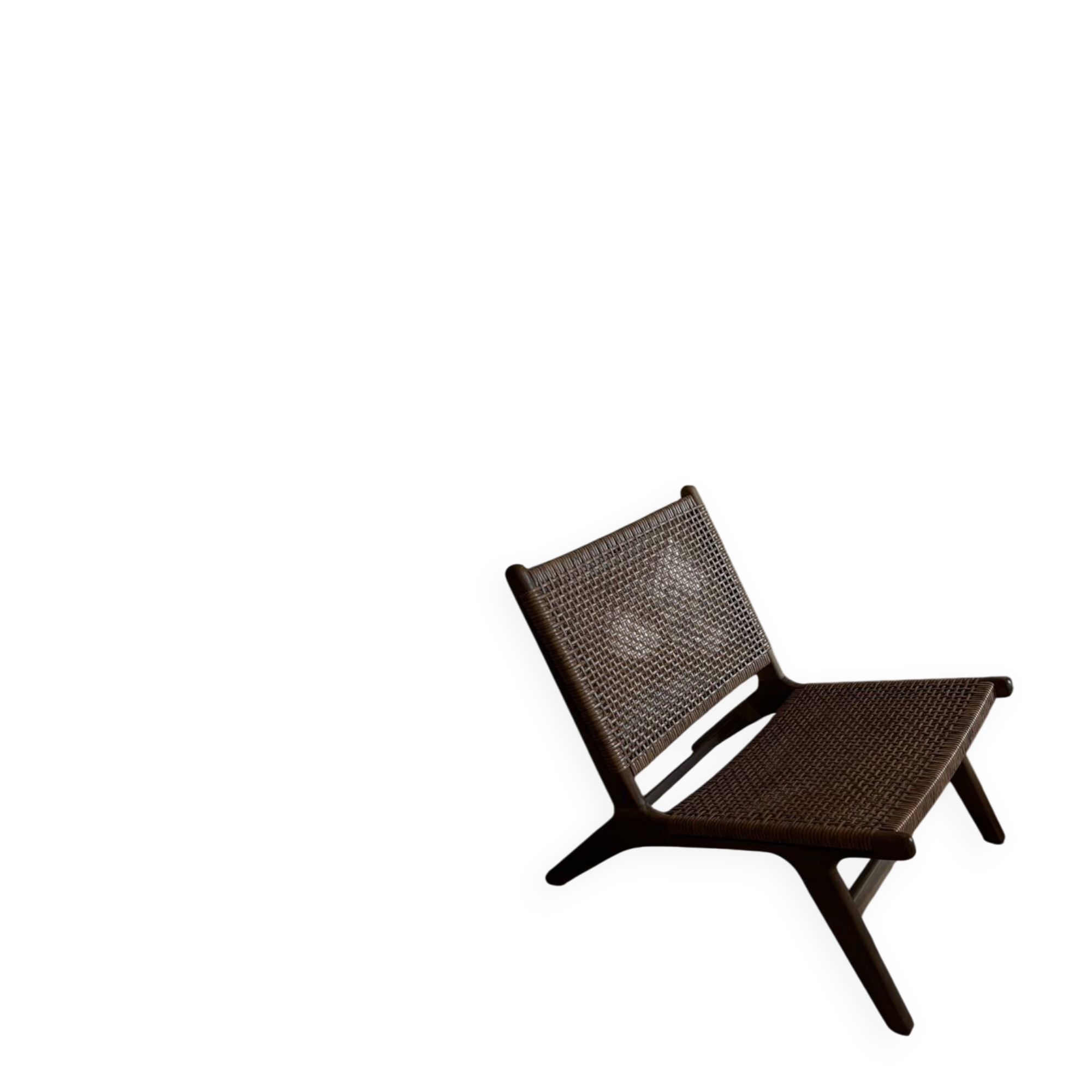 Rattan and wood chair