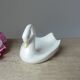 Soap holder or swan trinket in vintage iridescent white ceramic, swan sponge holder, jewelry holder