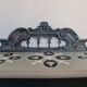 Fronton patine carbone ecru bois