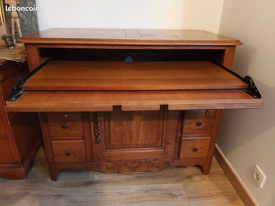 Meuble de salon merisier massif