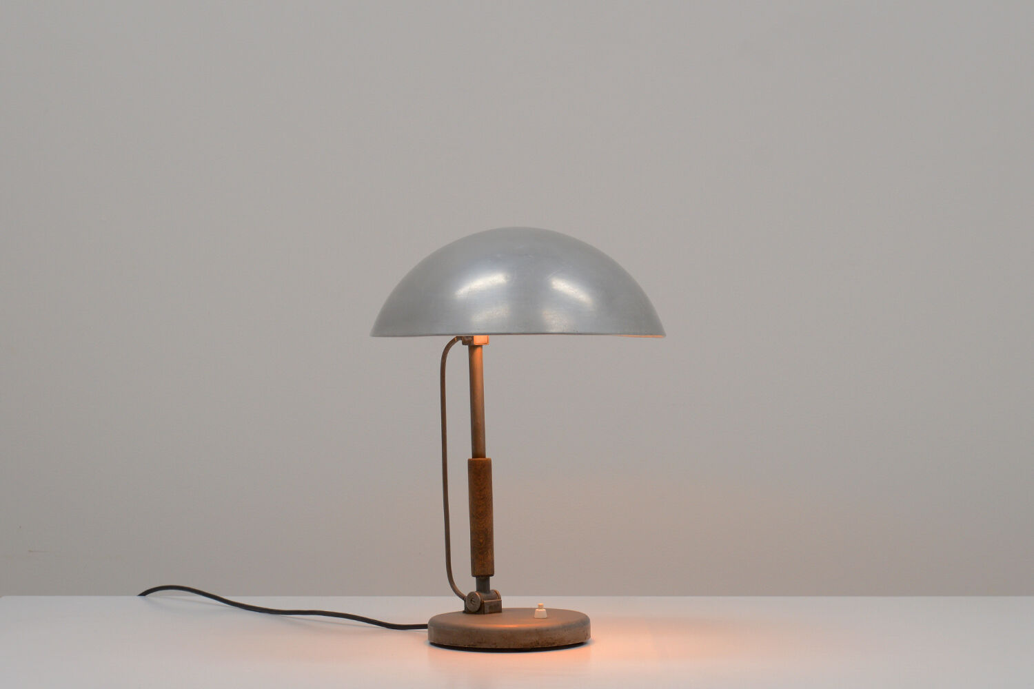 Bare metal bauhaus desk light by Karl Trabert for Schanzenbach und Co. GmbH, 30s Germany.