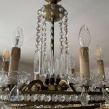 Cascade chandelier with crystal drops