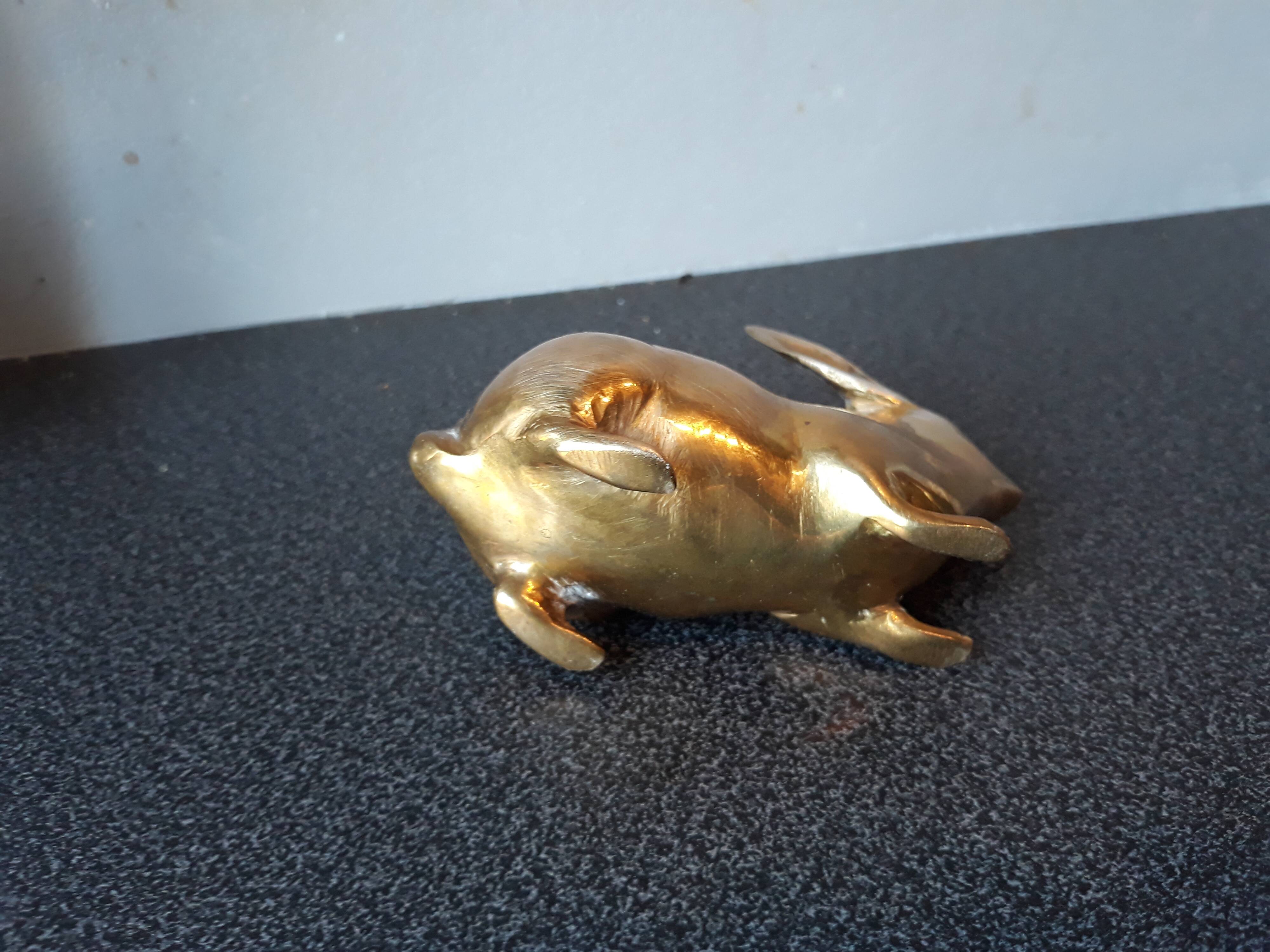 Art deco golden bronze rabbit