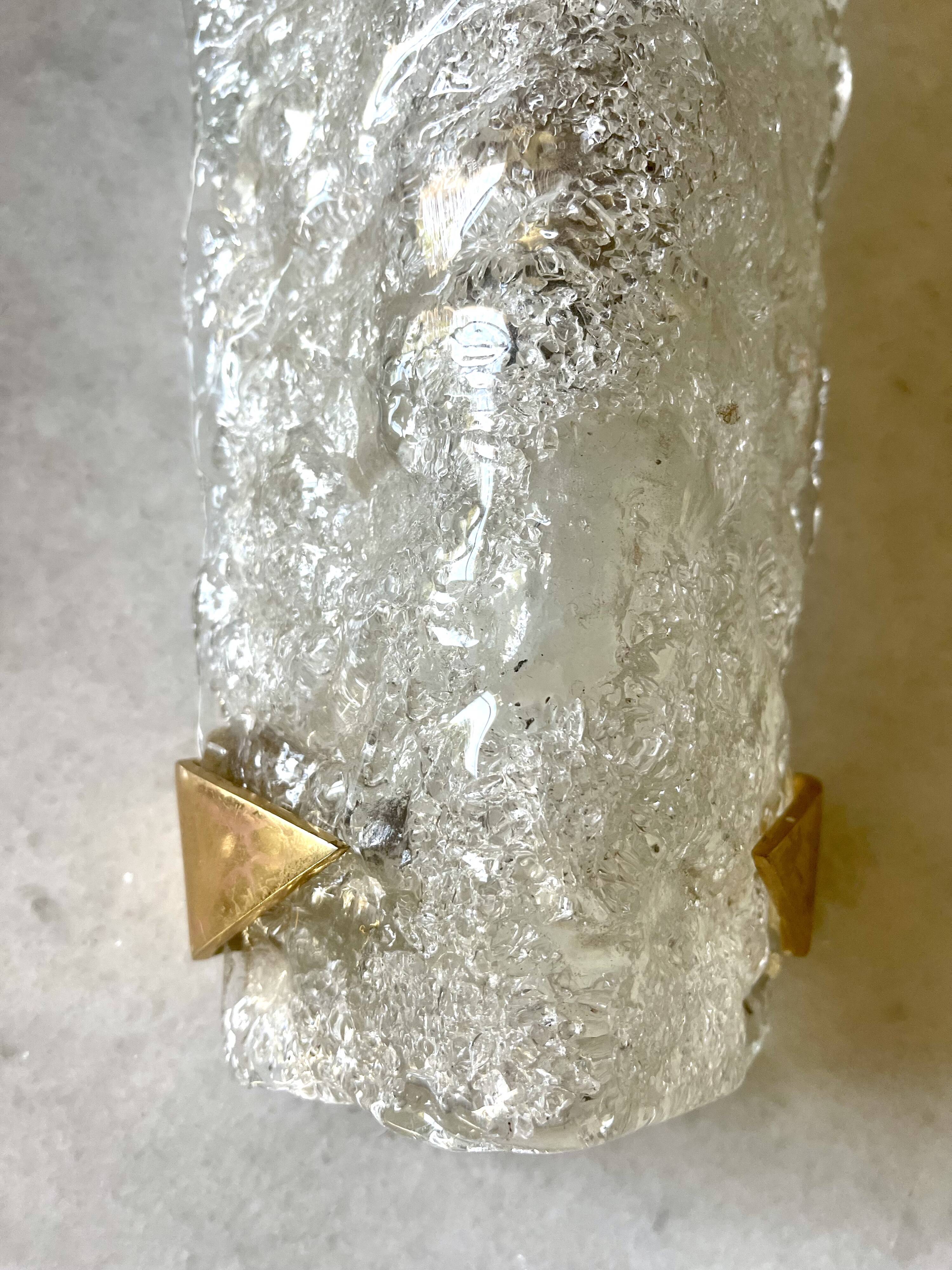 Arlus pair of Murano glass and brass wall lights