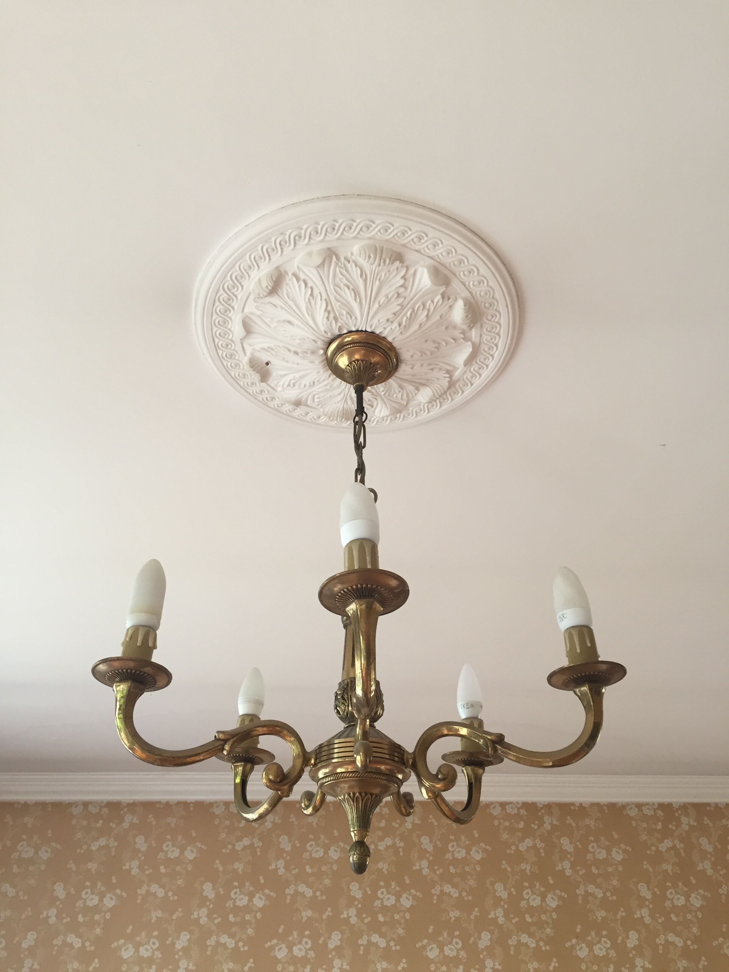 bronze chandelier 5 branches imitation candles