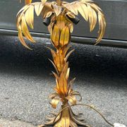 Hans Kögl Lampadaire ou lampe de table Palmier Métal Doré