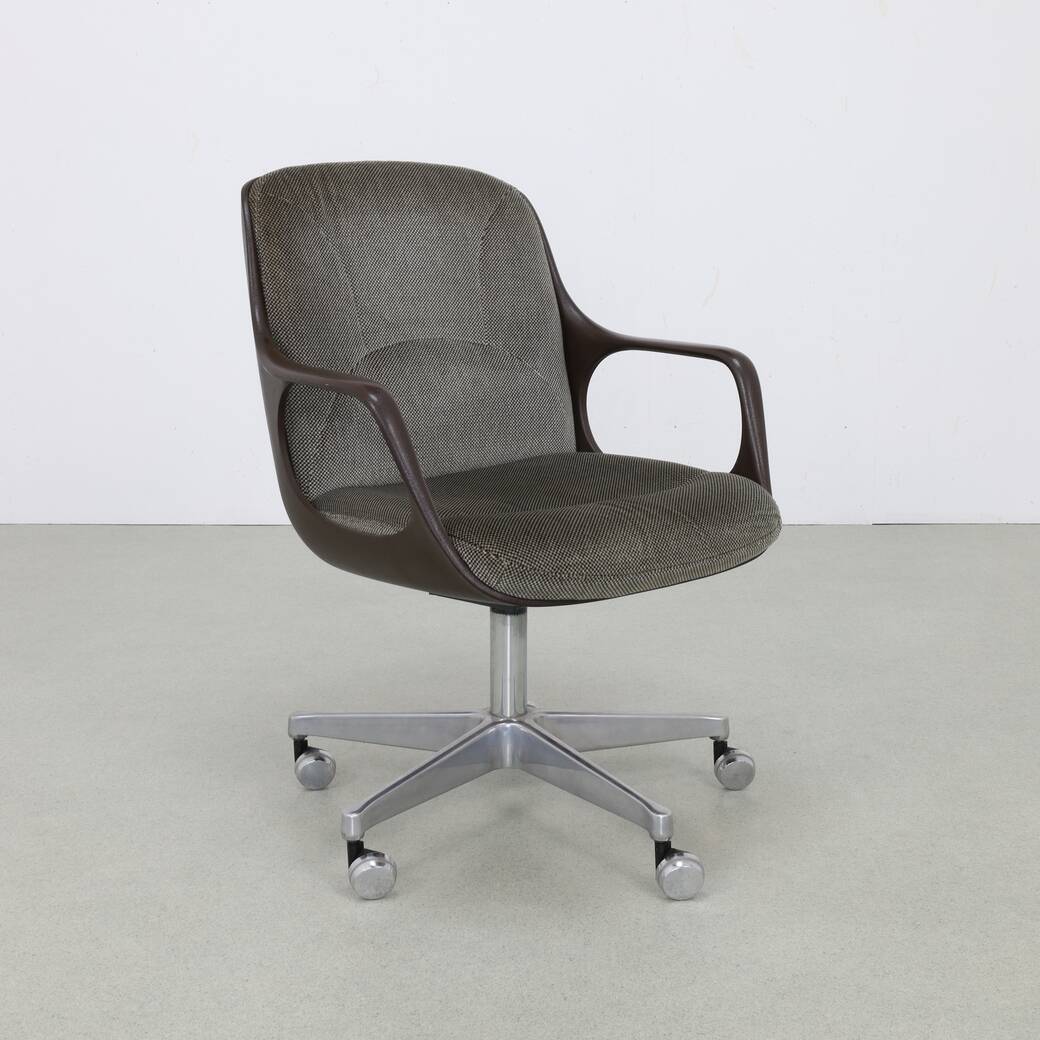 Chaise de conférence sur roulettes par Chromcraft, années 1970