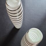 Set of 2 handcrafted opaline vases