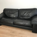 Steiner sofa bed in black leather