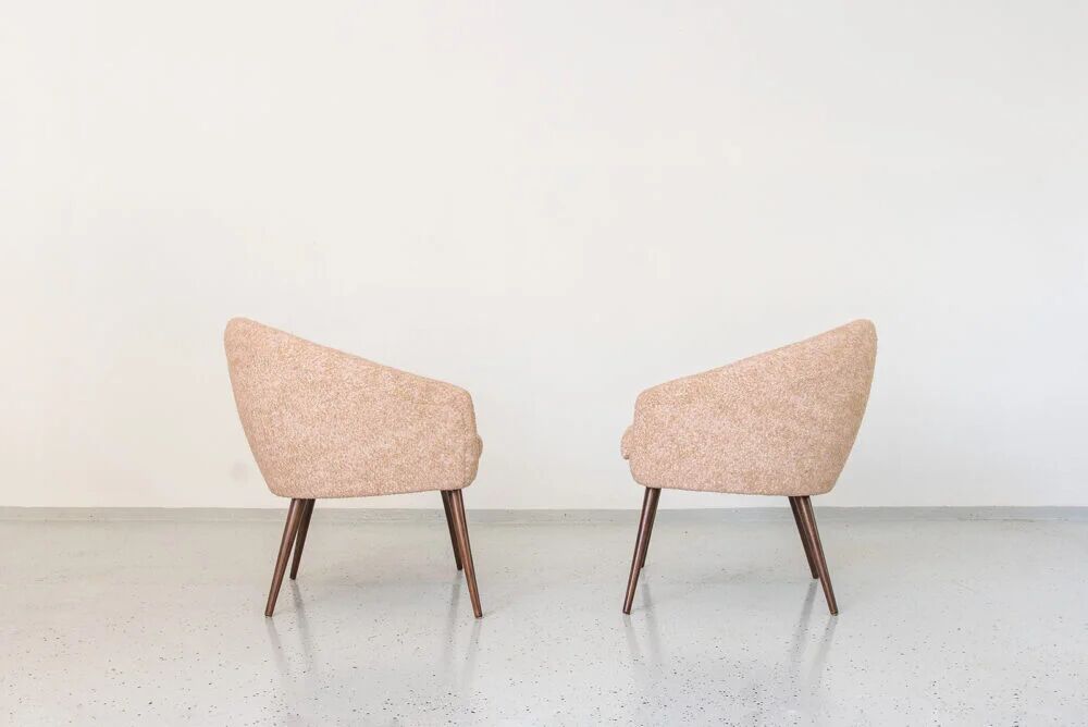 Pink Vintage Shell Armchairs From Lfm, Poland, 1970s, Set Of 2