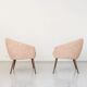 Pink Vintage Shell Armchairs From Lfm, Poland, 1970s, Set Of 2