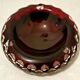 Cut Overlay crystal ashtray Bohemian crystal factory with three notches cigarettes - perfect condition