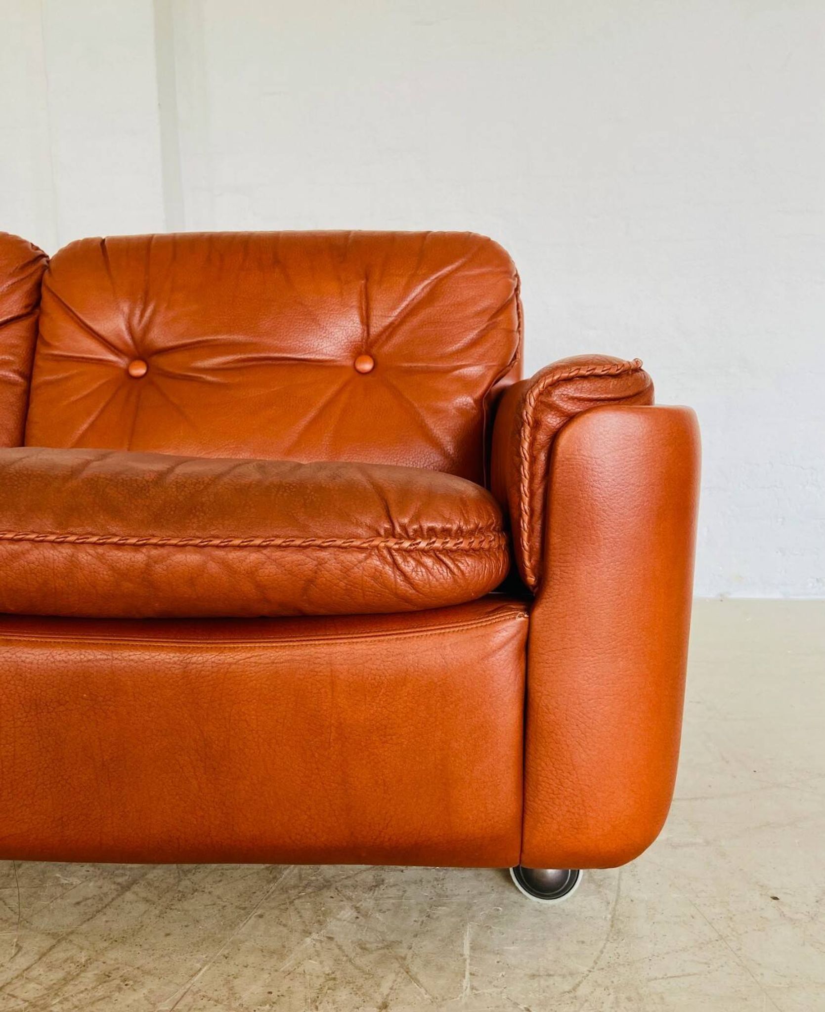 Vintage Danish mid-century cognac leather 2-seater sofa by Sigurd Resell