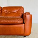 Canapé 2 places vintage danois en cuir cognac du milieu du siècle par Sigurd Resell