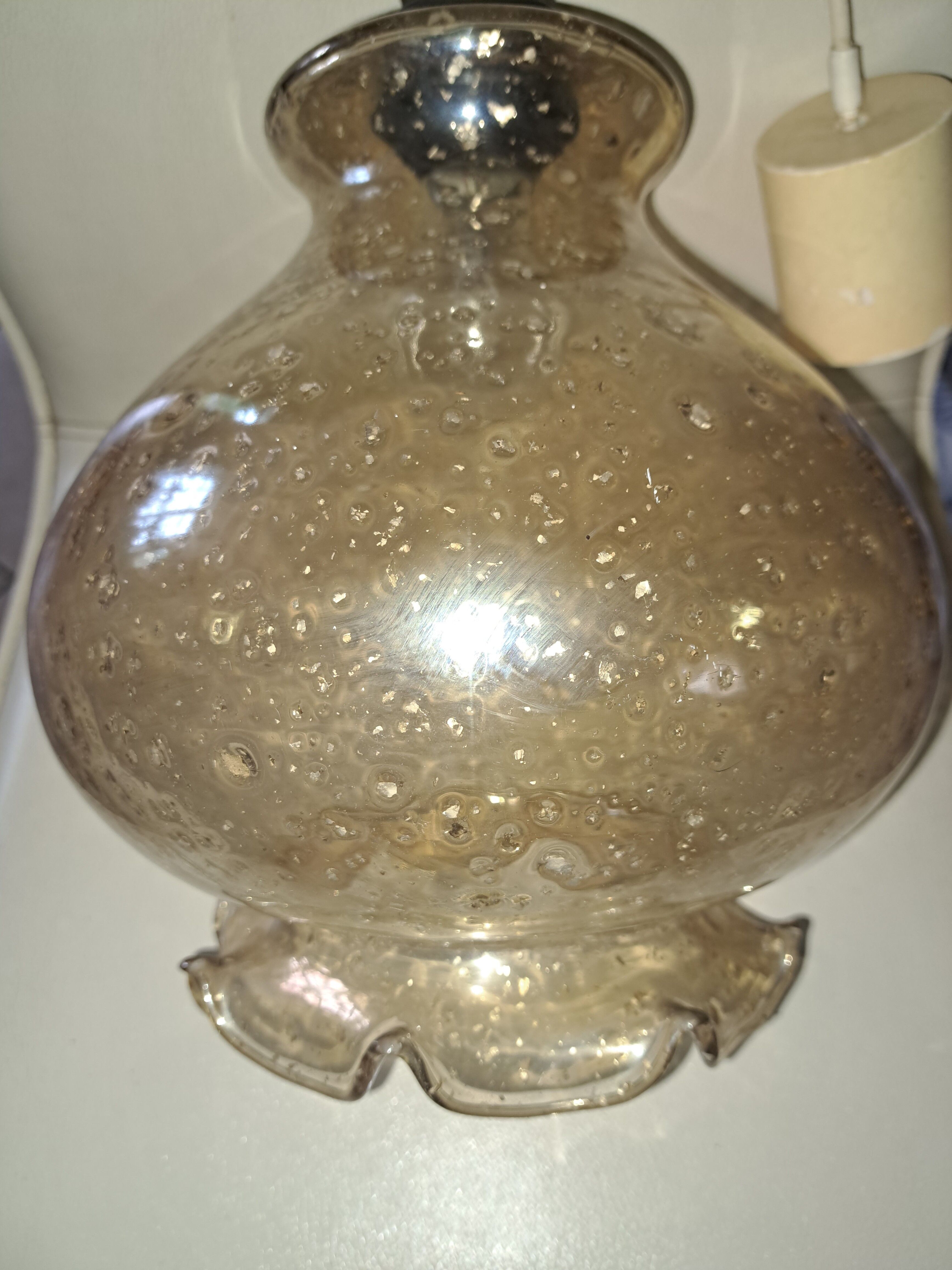 Vintage glass blown pendant. Year 1970.