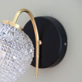 Wall lamp gooseneck brass globe glass diamond tip