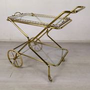 Vintage golden brass rolling service