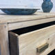 Exotic wood chest of drawers 1980 bronze handles