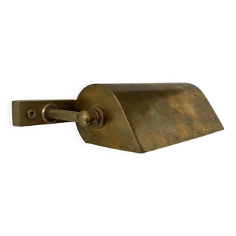 Vintage modernist adjustable wall lamp, brass, France 1940