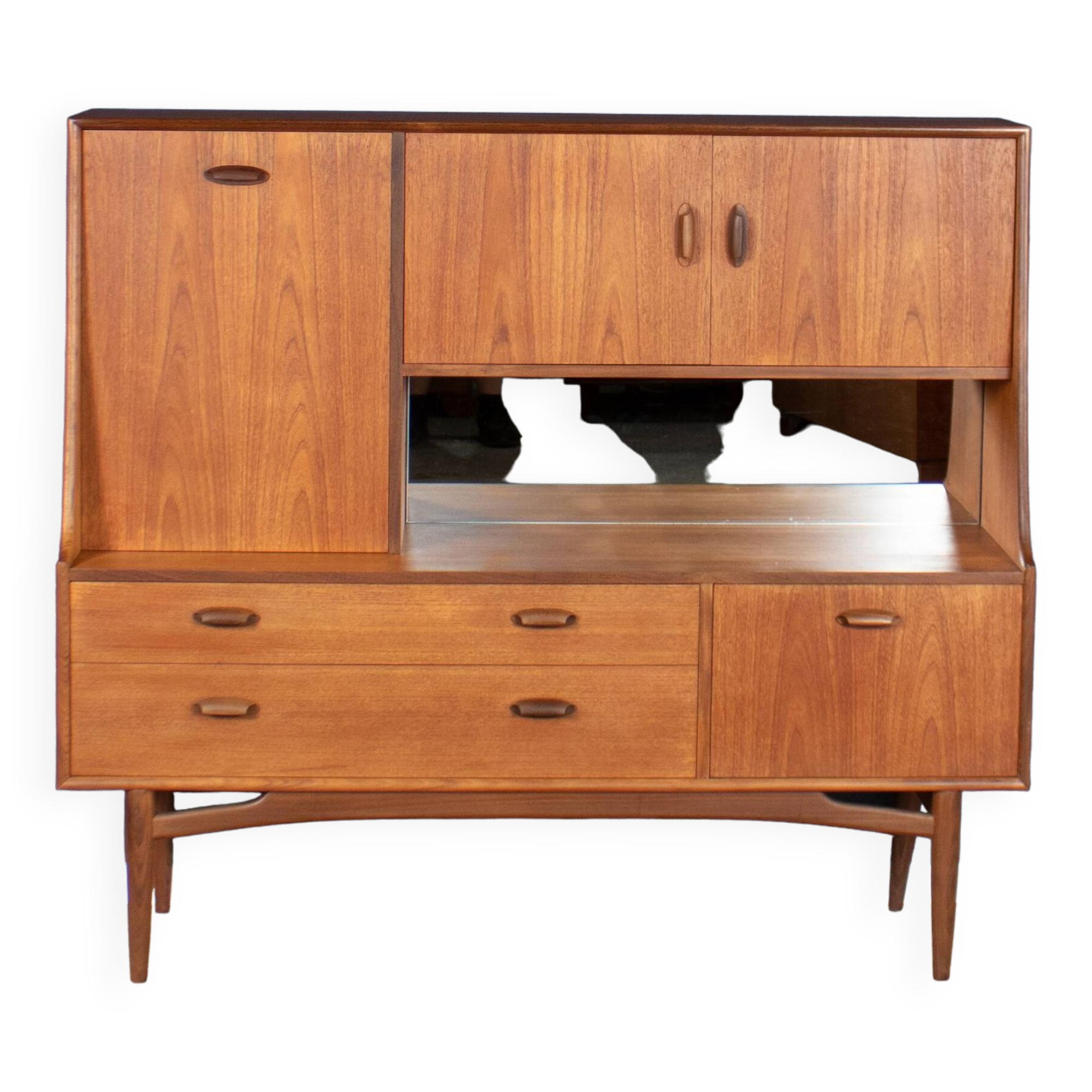 Retro Teak 1960s Long G Plan Scandi Mid Century High Sideboard