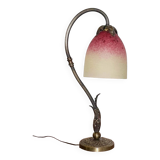 Lampe tulipe - Verrerie Schneider - verre marmoréen et laiton - années 20/30