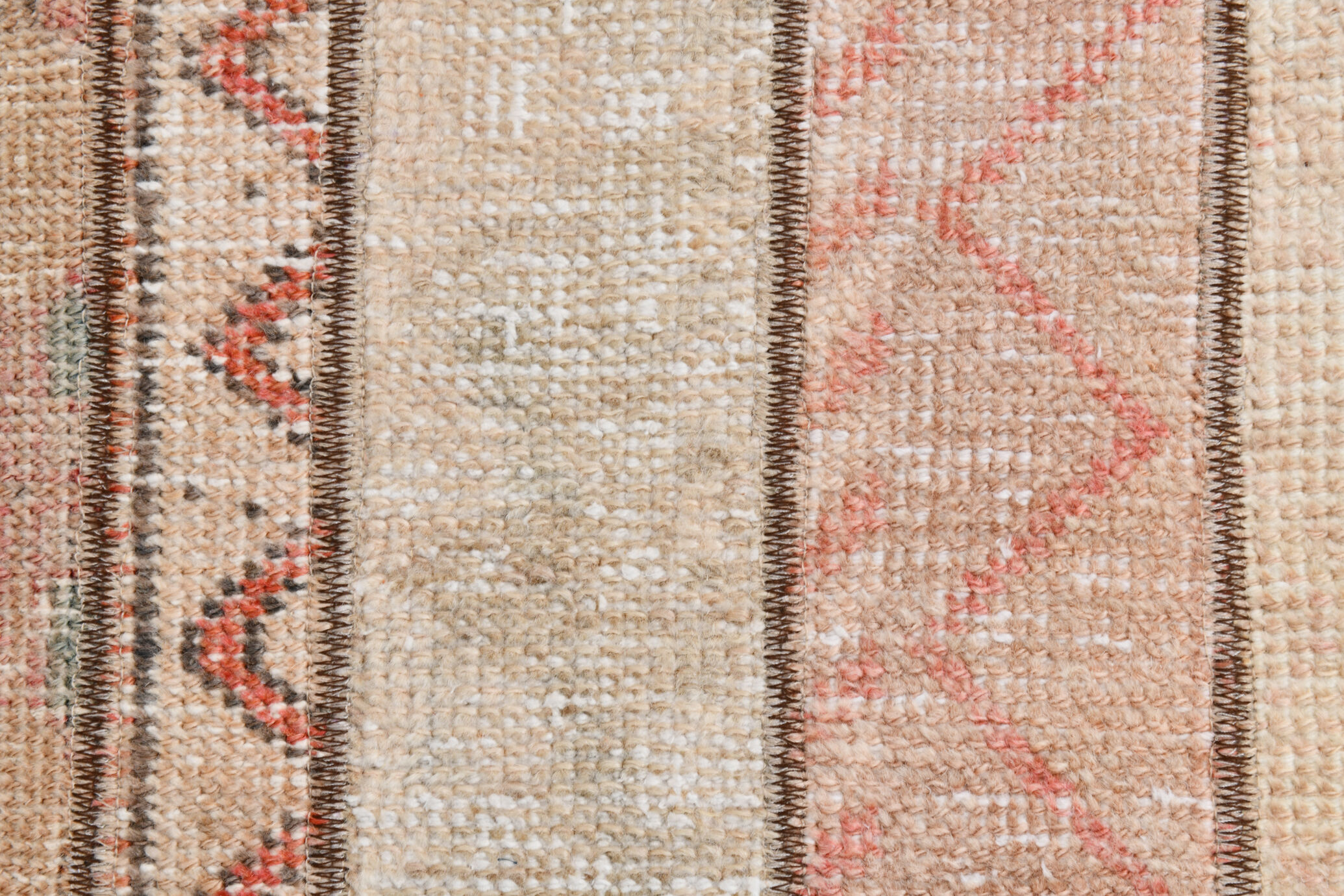 2x10 Narrow Brown Beige Turkish Runner Rug, 69x301Cm